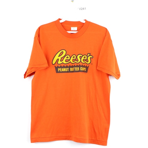 Vintage 90s Reeses Peanut But Cups T Shirt Orange - Picture 1 of 9